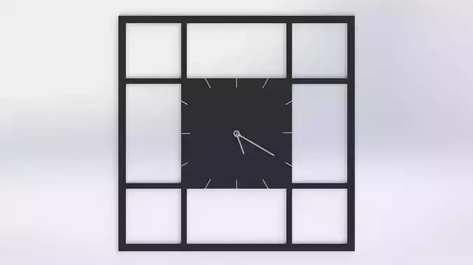 3D-Print Ready Minimalist Square Clock