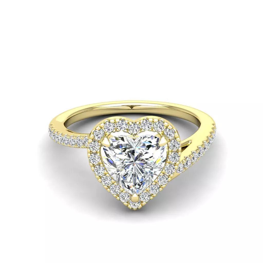 Engagement ring Vanessa heart 3D print model