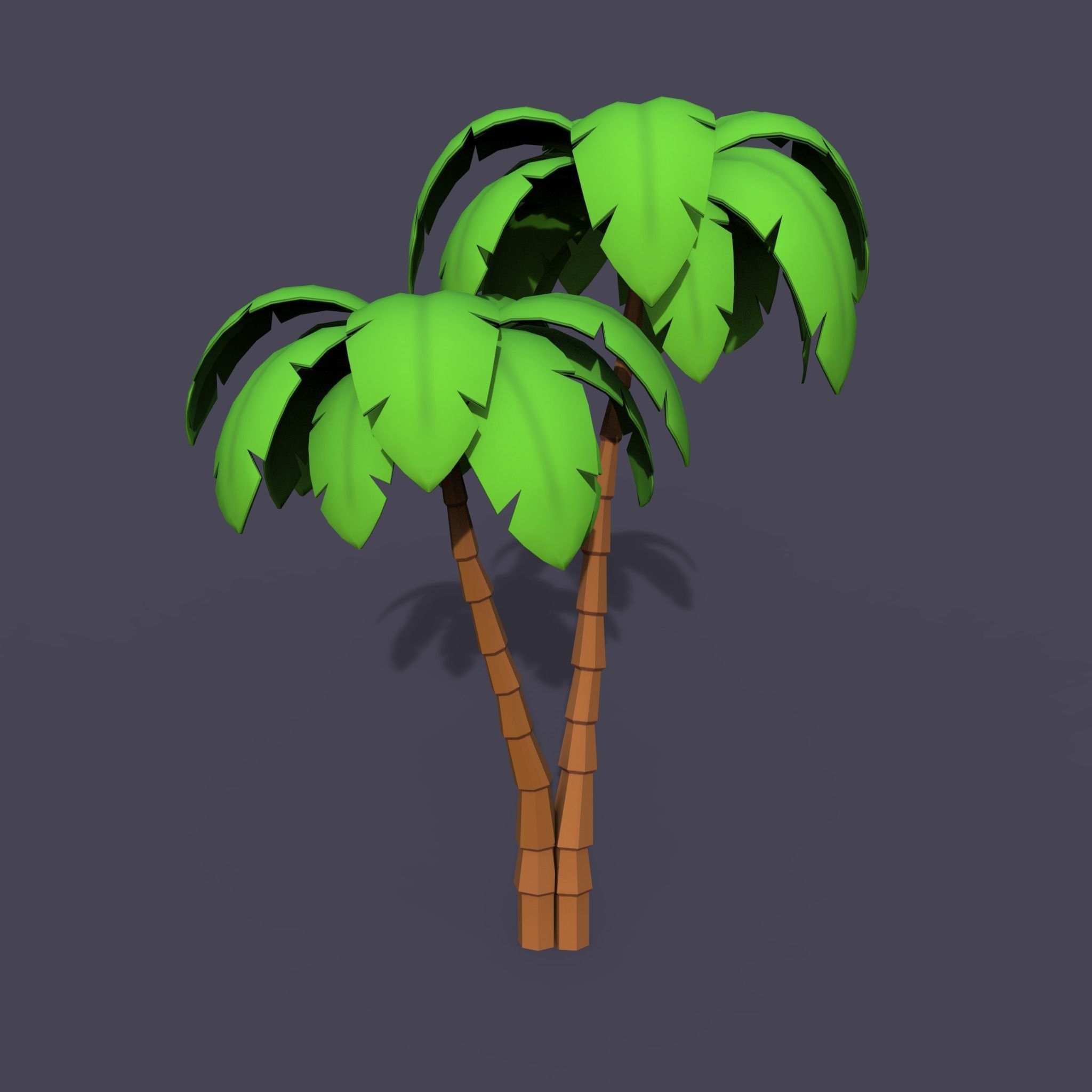 Stylized Palms LP Toon Low-poly 3D model_7