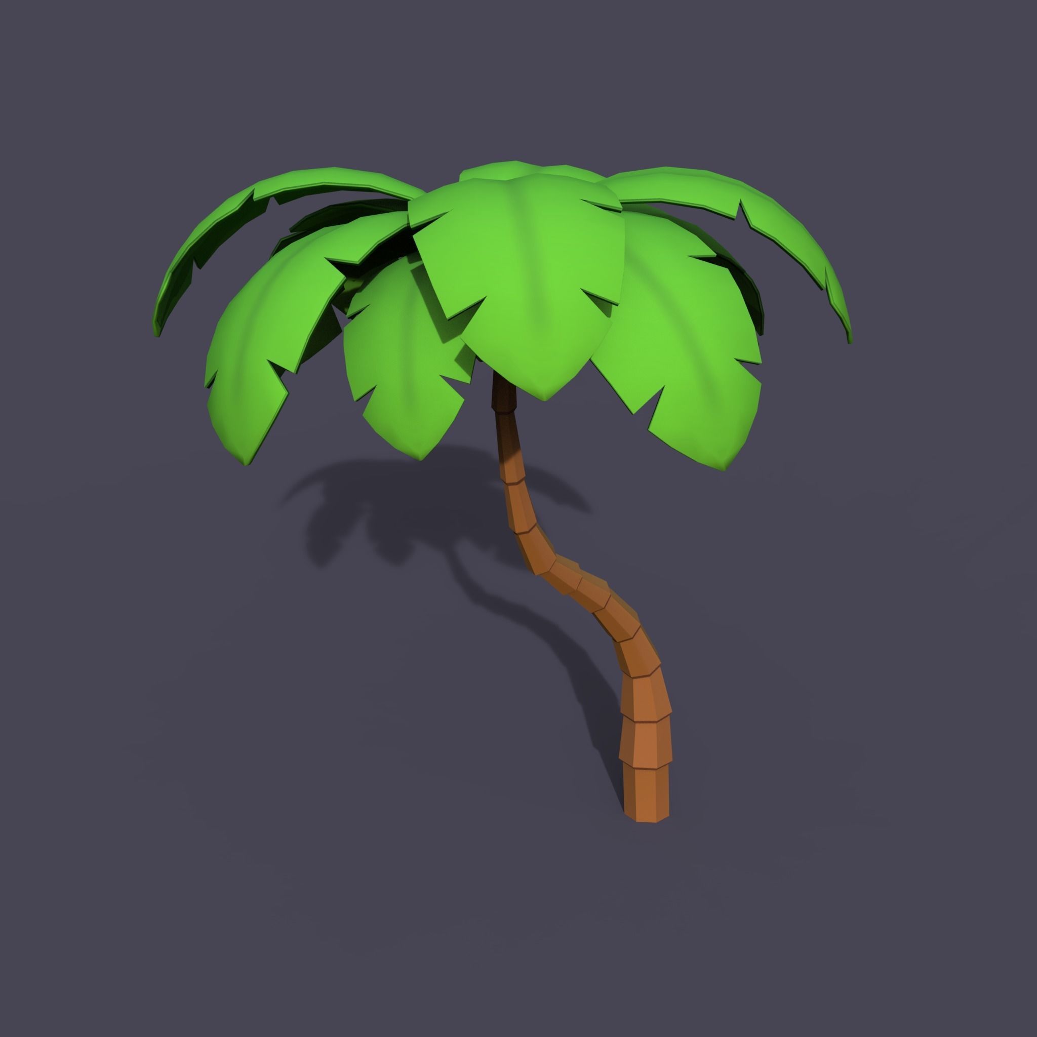 Stylized Palms LP Toon Low-poly 3D model_4