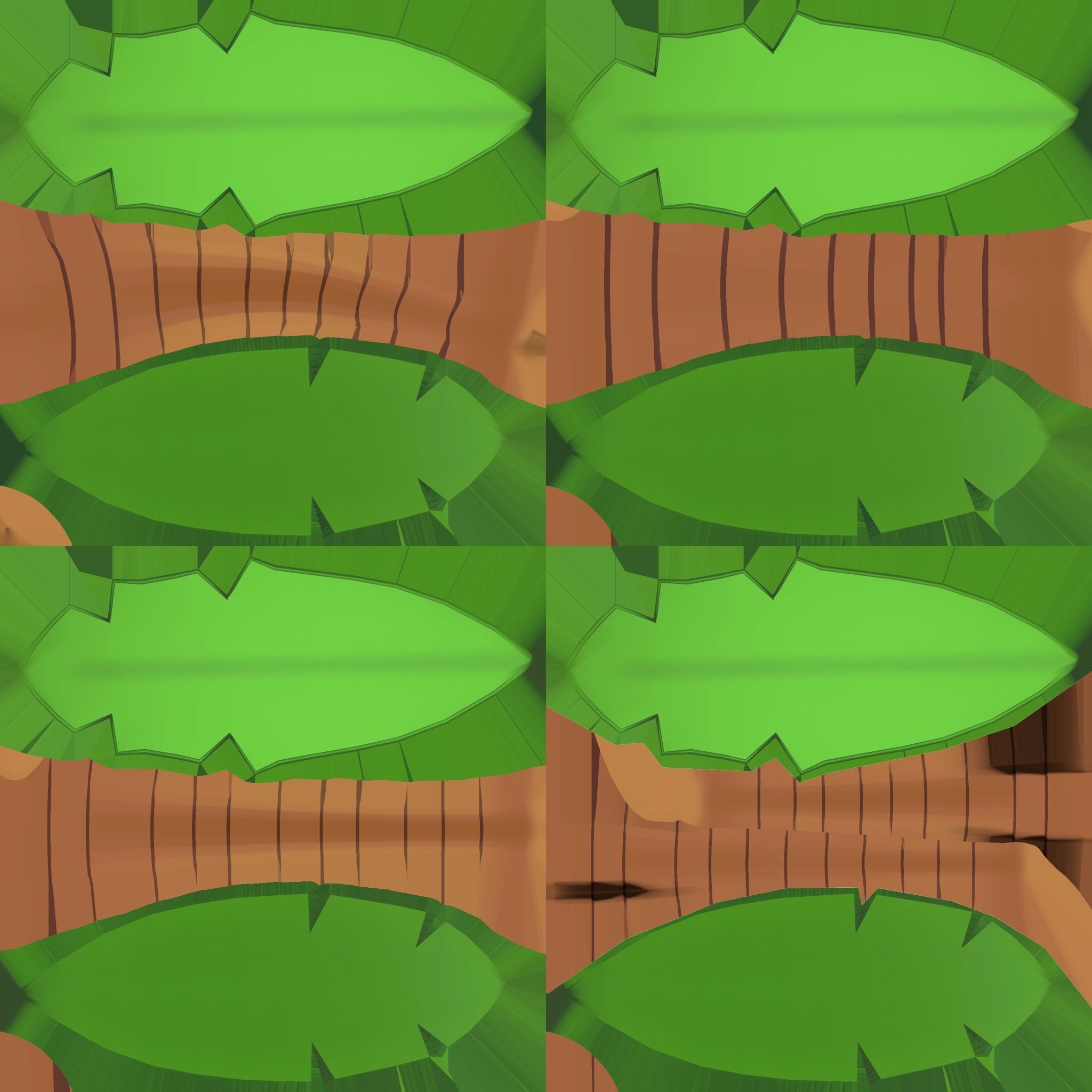 Stylized Palms LP Toon Low-poly 3D model_10