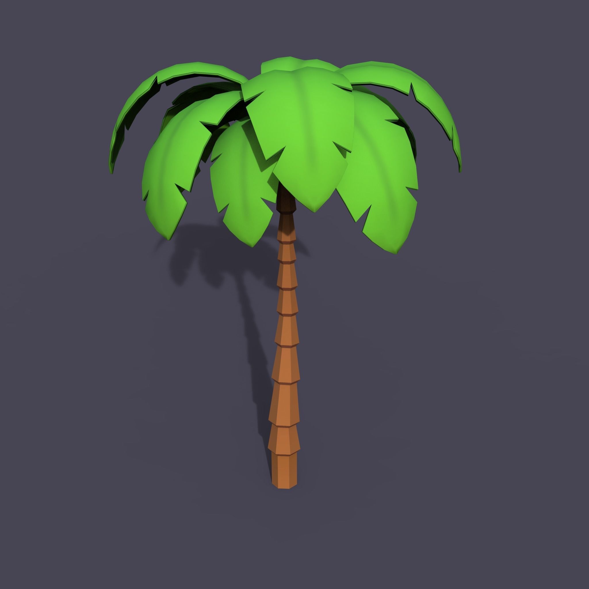 Stylized Palms LP Toon Low-poly 3D model_5