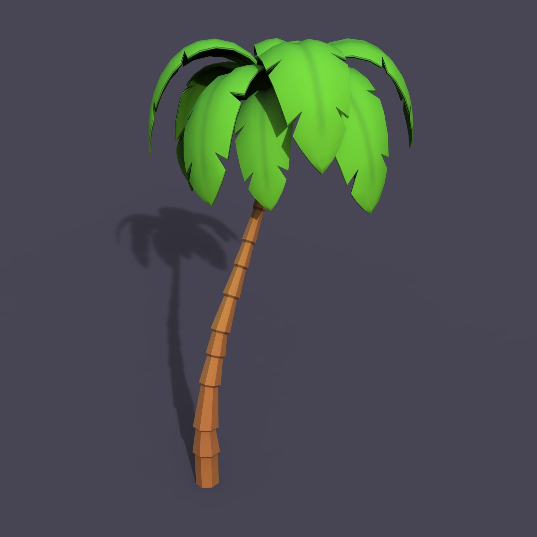 Stylized Palms LP Toon Low-poly 3D model_6