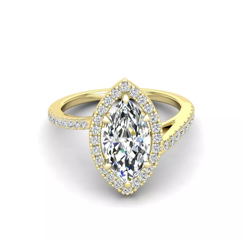 Engagement ring Vanessa marquise 3D print model