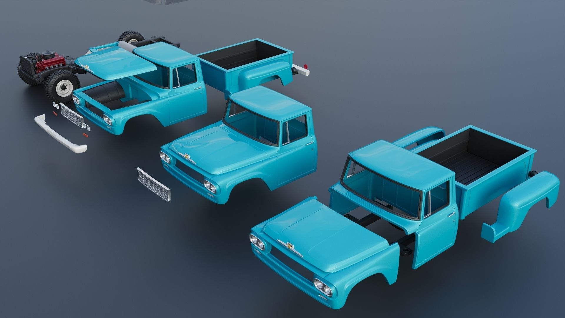 International Pickup C120 1962  3D print model_15