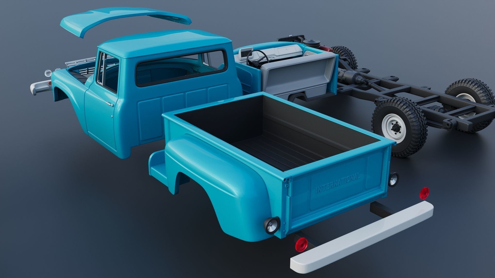 International Pickup C120 1962  3D print model_18