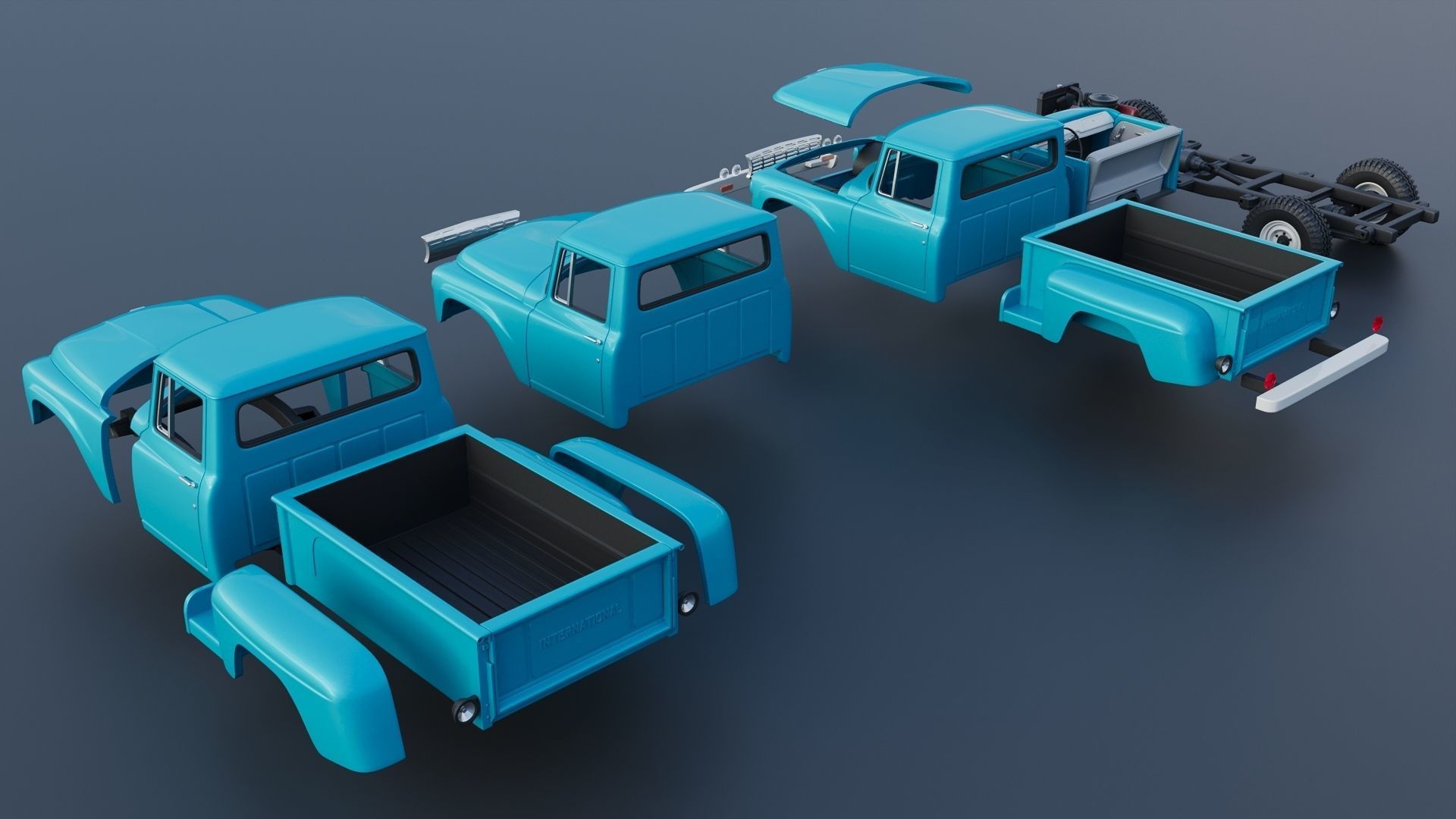 International Pickup C120 1962  3D print model_17