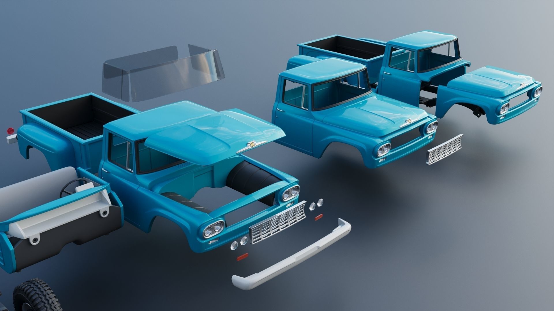 International Pickup C120 1962  3D print model_19