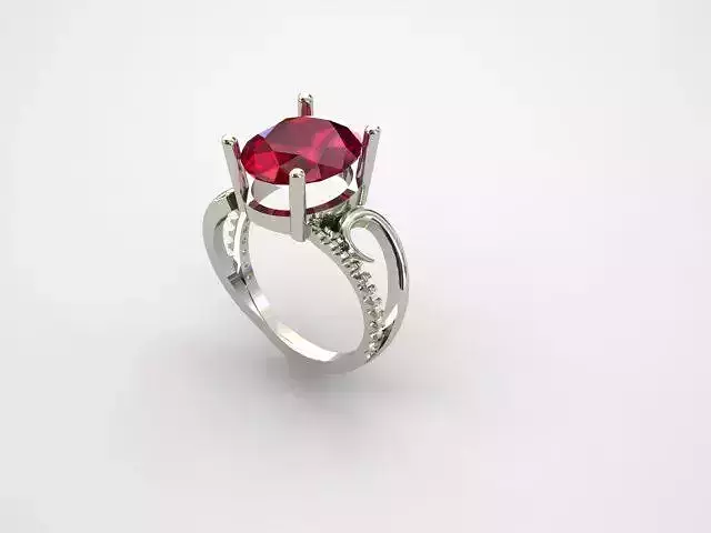 Women ring with oval and diamond