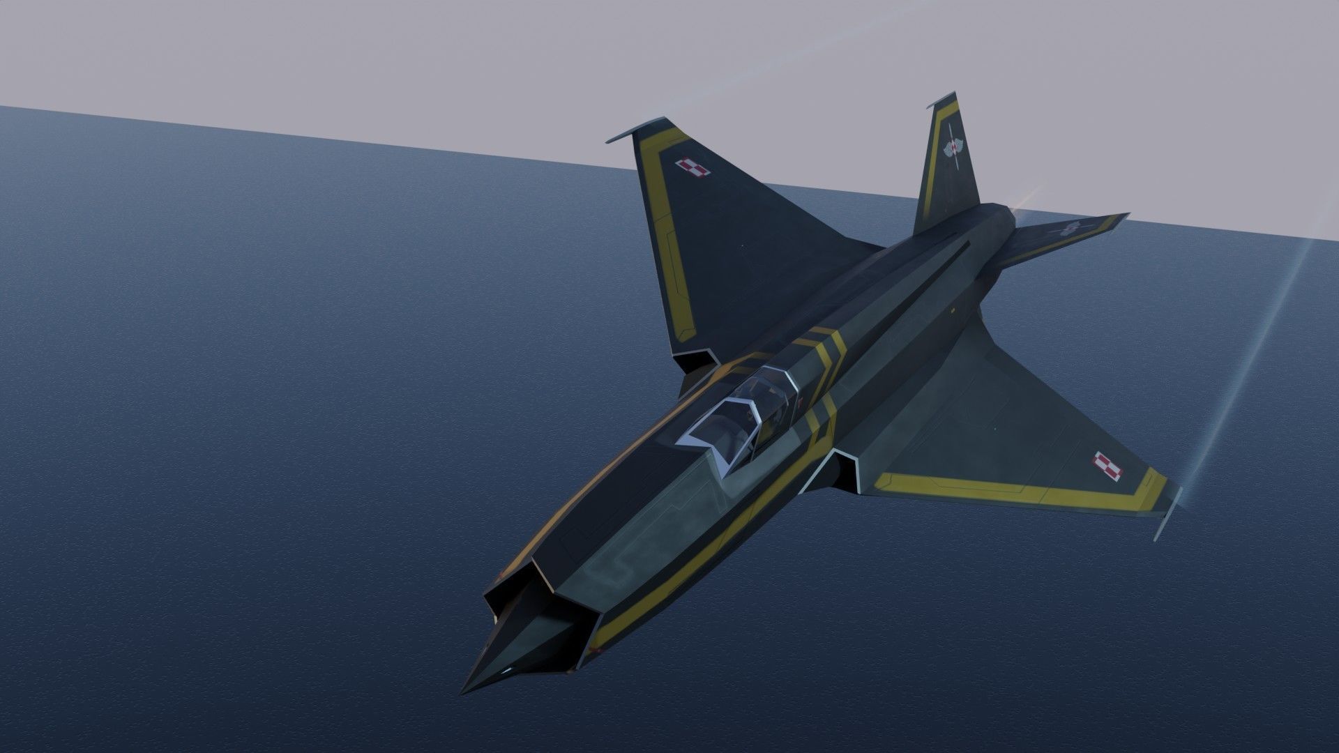 Mikoyan-Gurevich MIG-X21 Fishbone Low-poly 3D model_13