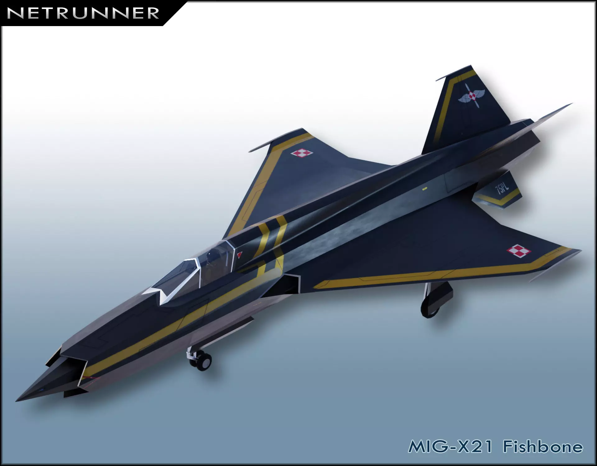 Mikoyan-Gurevich MIG-X21 Fishbone Low-poly 3D model_0