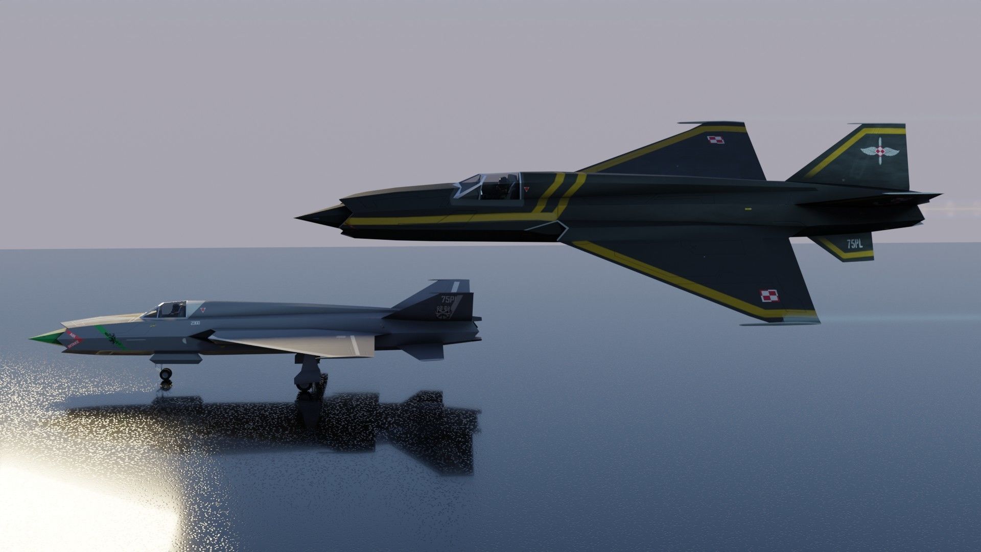 Mikoyan-Gurevich MIG-X21 Fishbone Low-poly 3D model_15