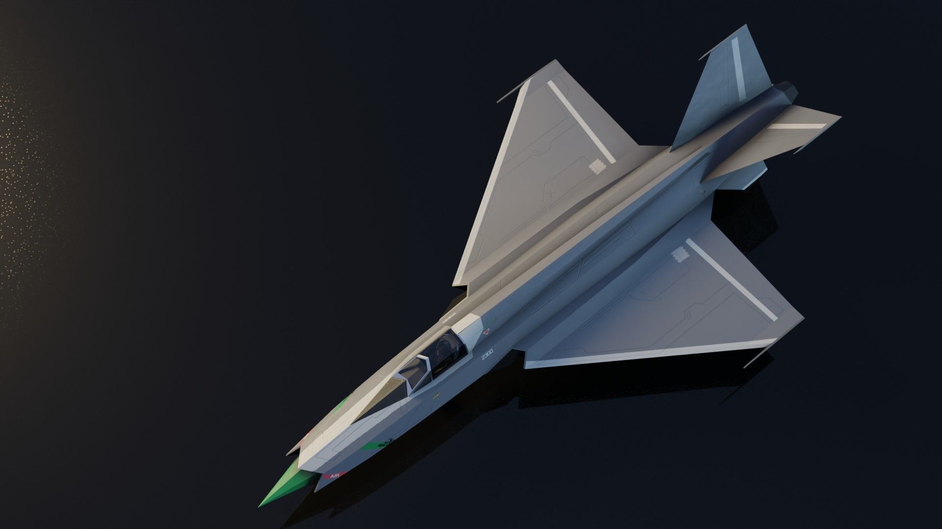 Mikoyan-Gurevich MIG-X21 Fishbone Low-poly 3D model_8