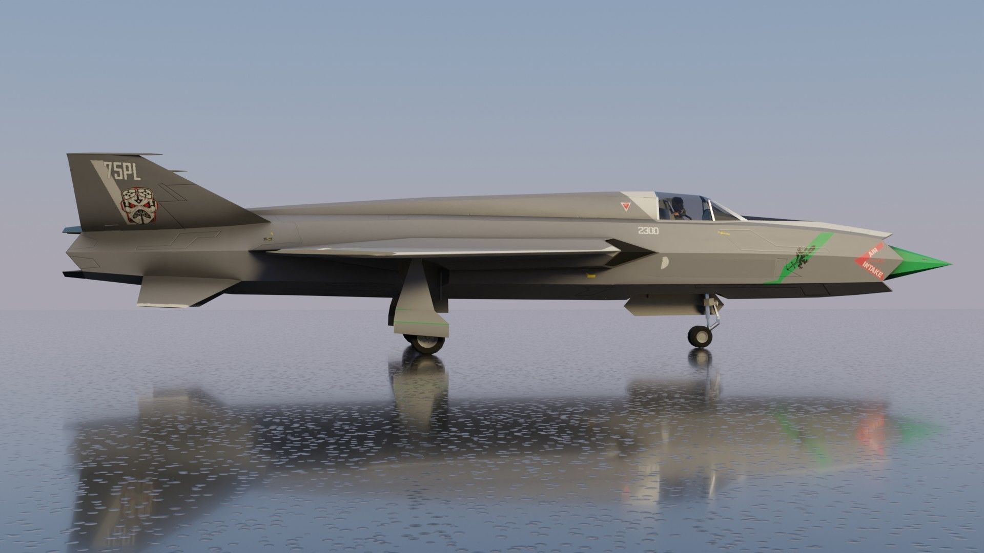 Mikoyan-Gurevich MIG-X21 Fishbone Low-poly 3D model_6