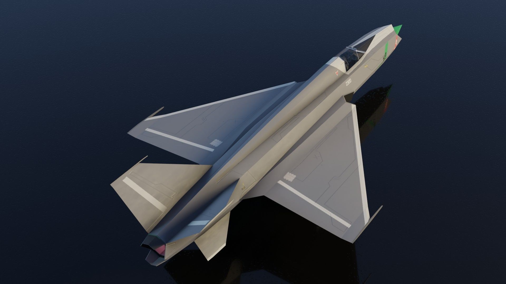 Mikoyan-Gurevich MIG-X21 Fishbone Low-poly 3D model_7