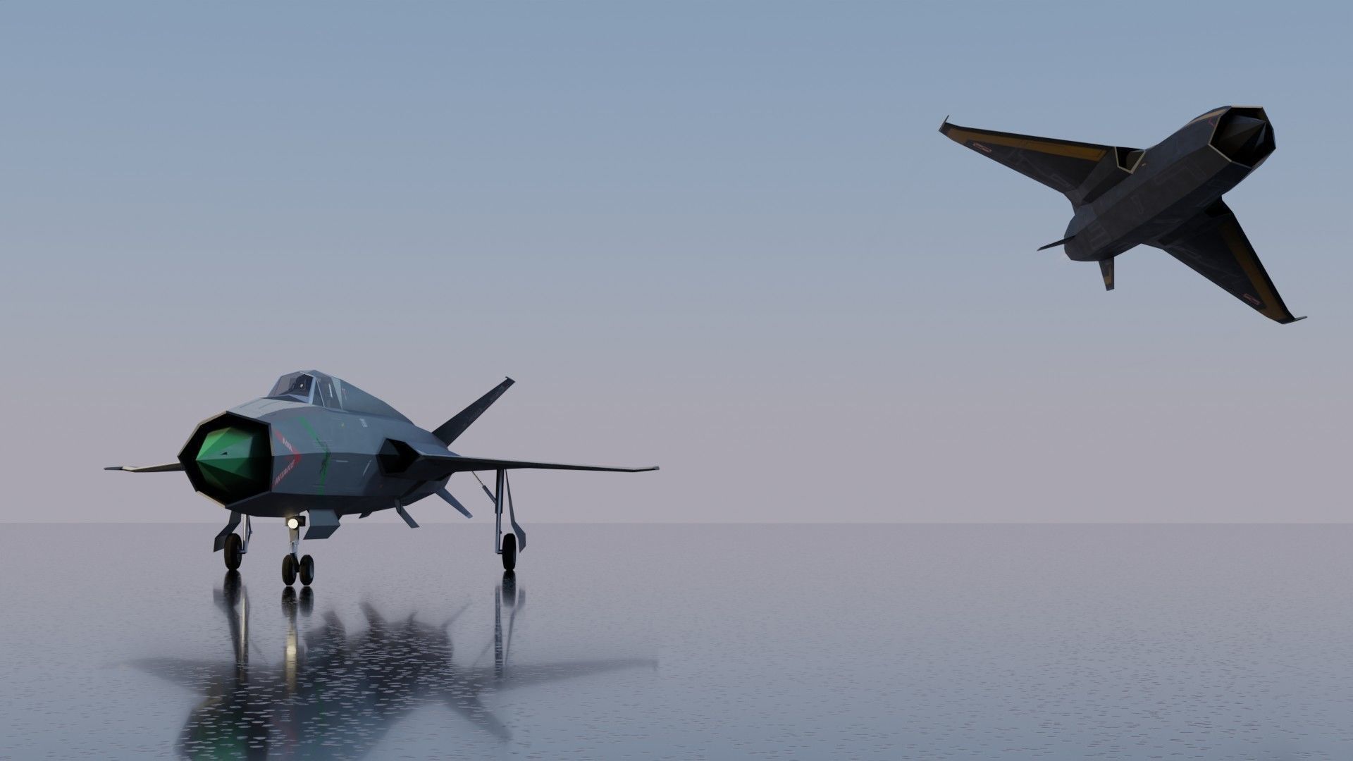 Mikoyan-Gurevich MIG-X21 Fishbone Low-poly 3D model_17