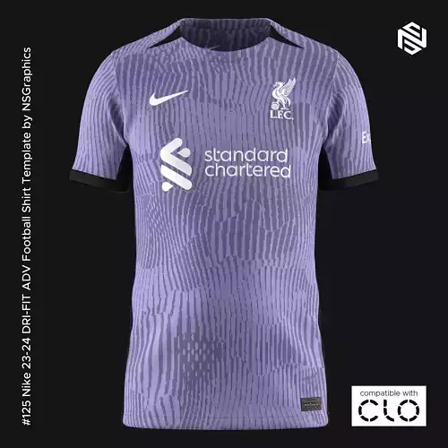 Nike 23-24 DRI-FIT ADV Football Shirt Template for CLO 3D 3D model