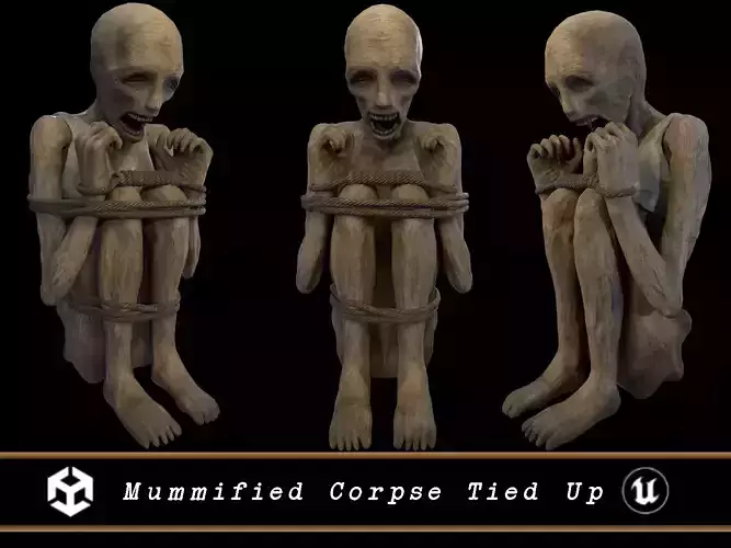 Mummified Corpse Tied Up Low-poly 3D model