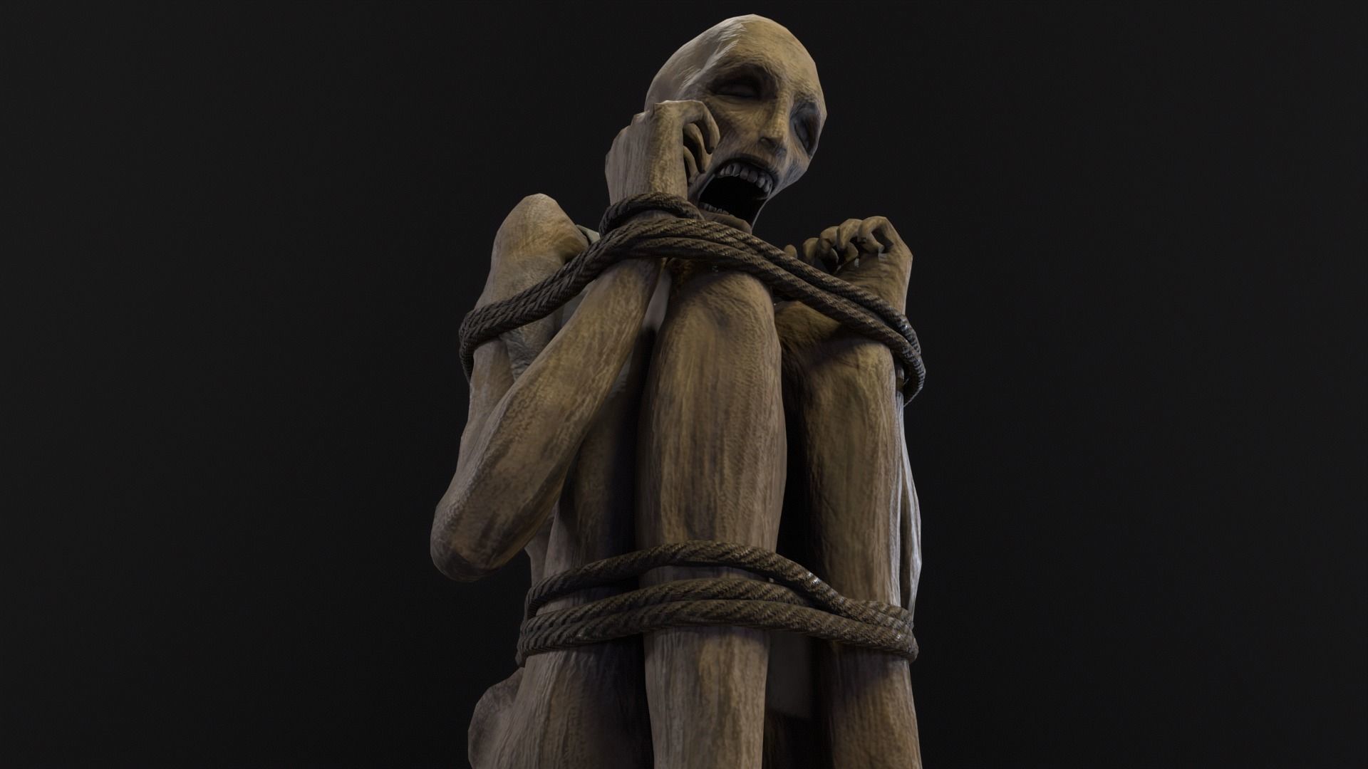 Mummified Corpse Tied Up Low-poly 3D model_18