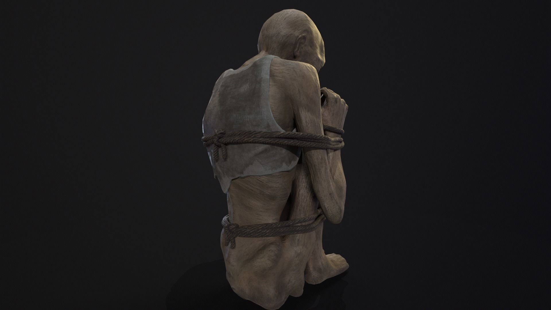 Mummified Corpse Tied Up Low-poly 3D model_14