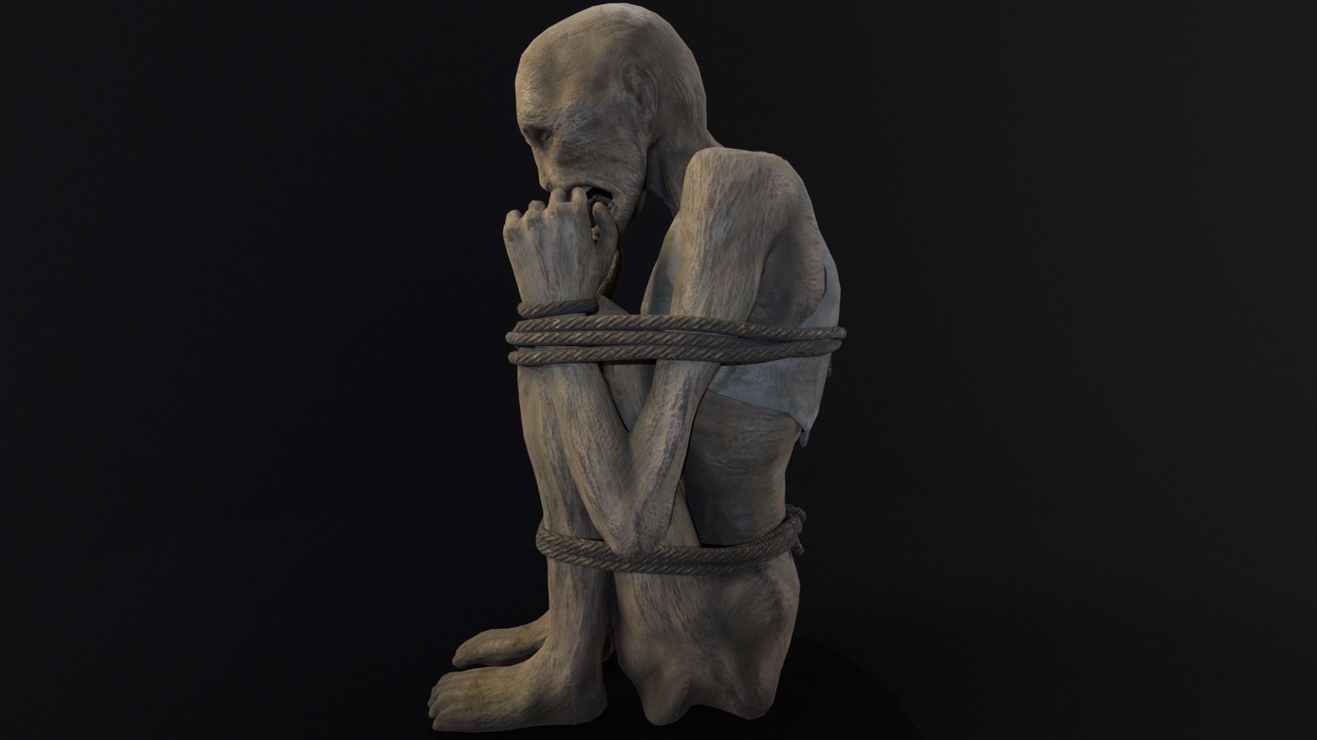 Mummified Corpse Tied Up Low-poly 3D model_10