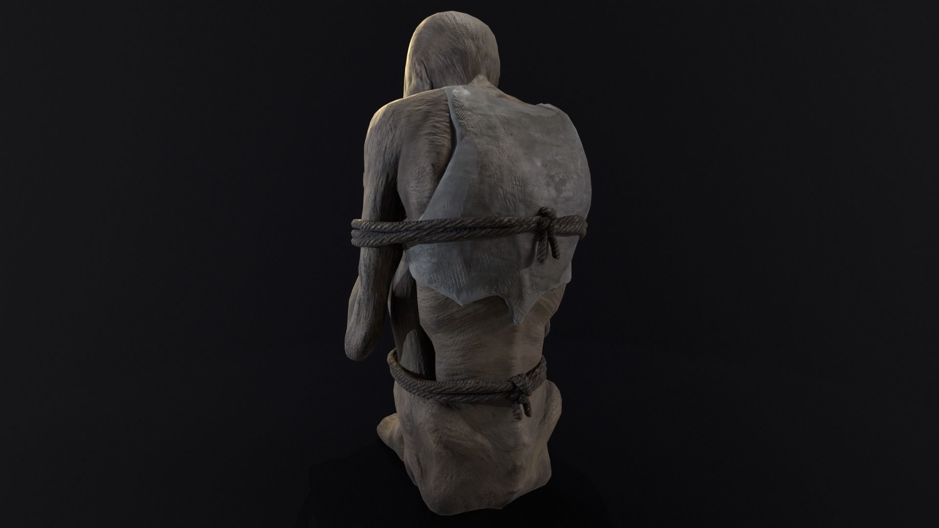 Mummified Corpse Tied Up Low-poly 3D model_12
