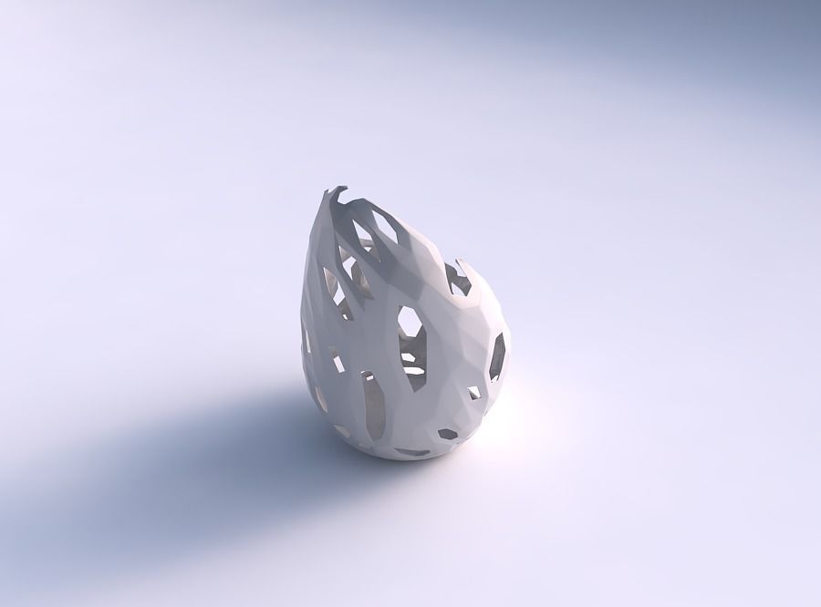 Vase Tide twisted with faceted cuts 3D print model_0