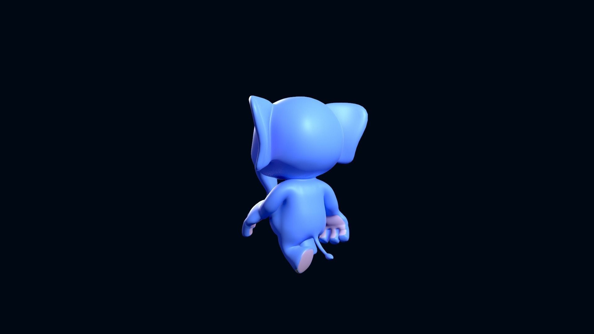 Cartoon Elephant Gaming Animation Low-poly 3D model_5