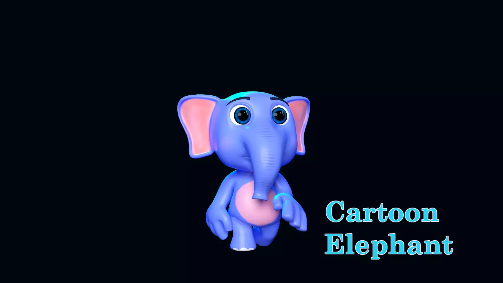 Cartoon Elephant Gaming Animation Low-poly 3D model_0
