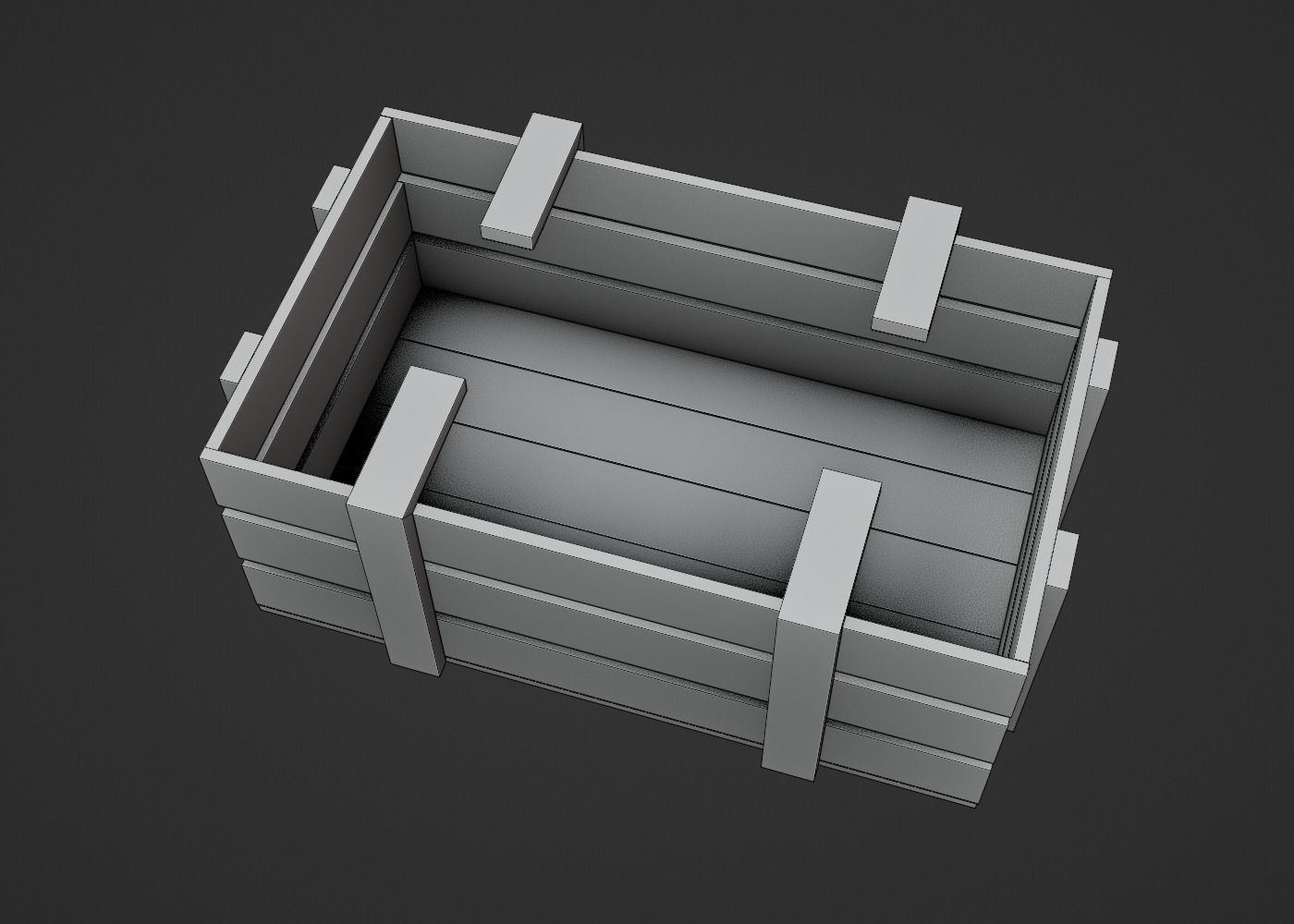 Wooden Crate-3 Low-poly 3D model_8