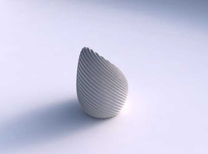 Vase Tide twisted with bent extruded lines