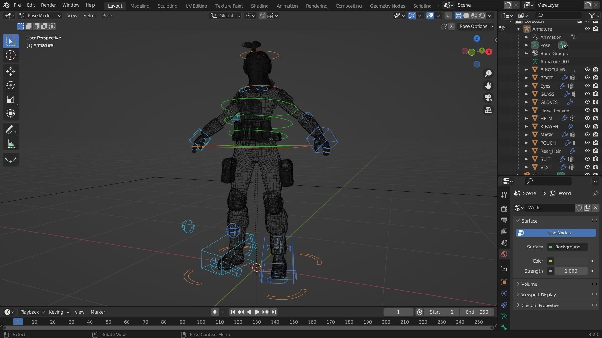 ARMY SUIT - Female Low-poly 3D model_18