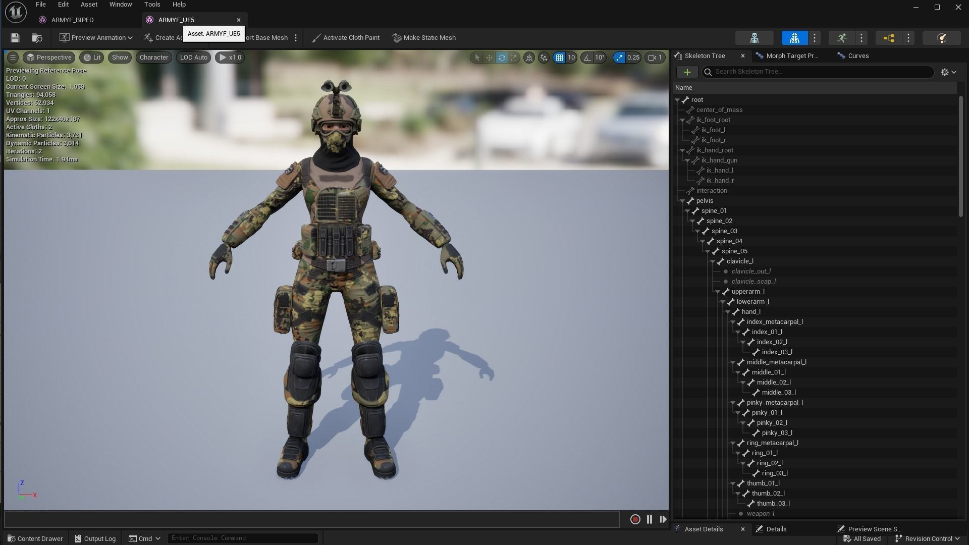 ARMY SUIT - Female Low-poly 3D model_25