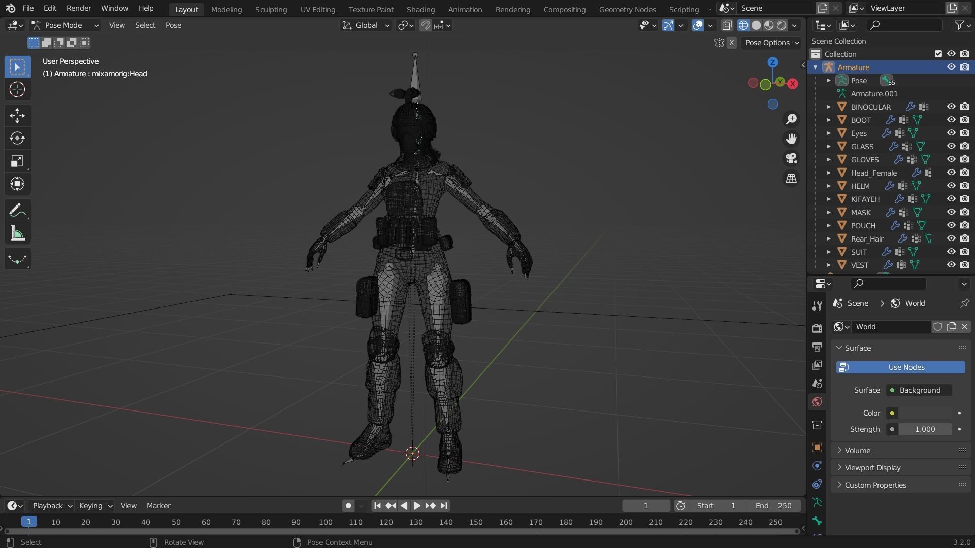 ARMY SUIT - Female Low-poly 3D model_16