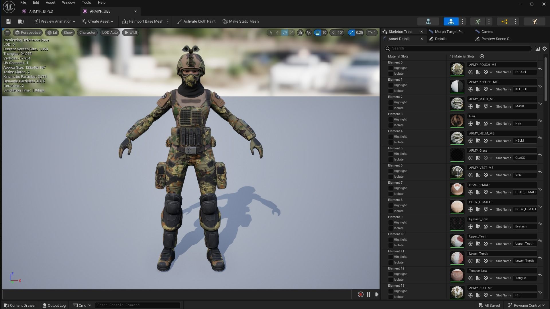 ARMY SUIT - Female Low-poly 3D model_26