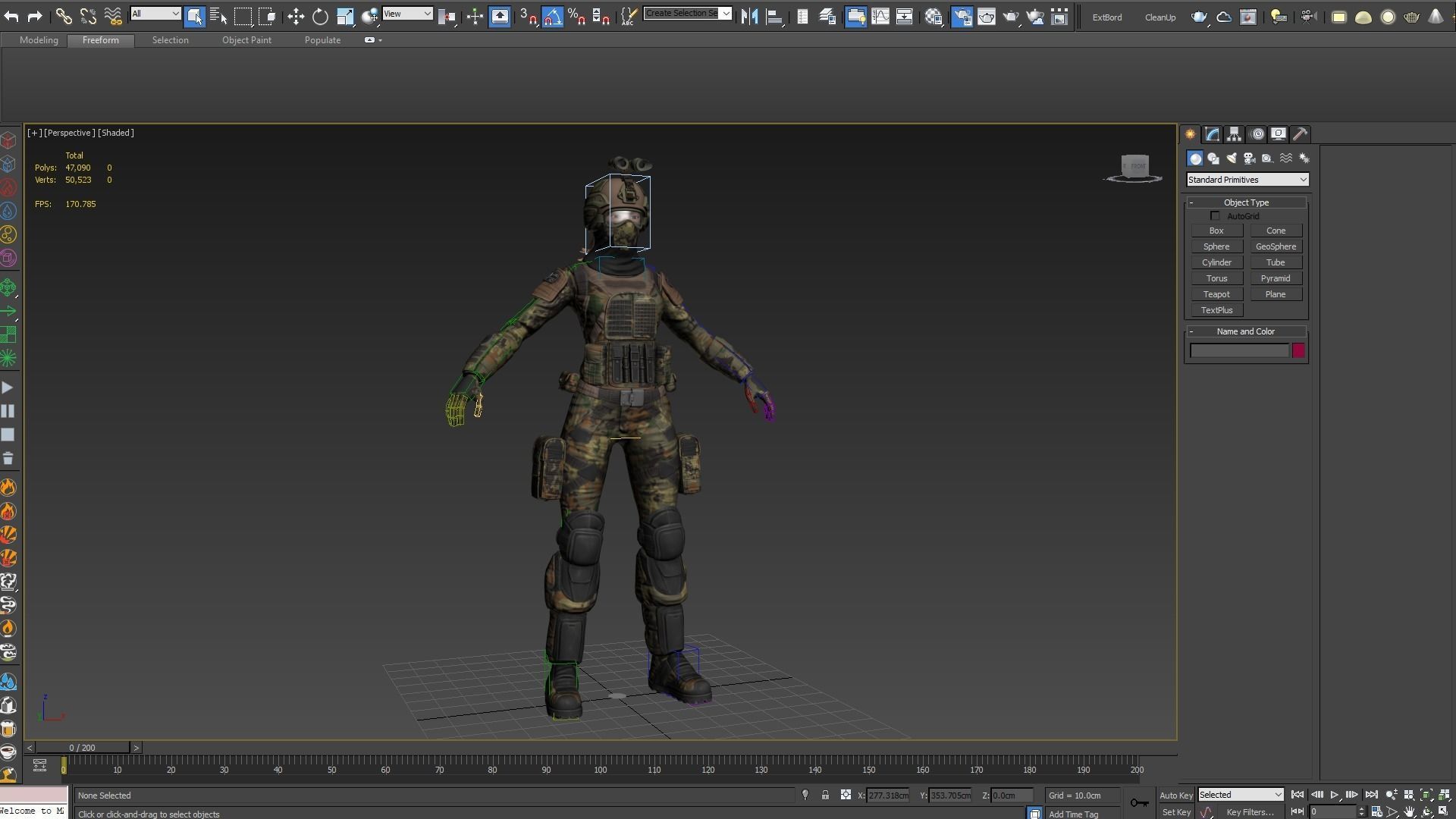 ARMY SUIT - Female Low-poly 3D model_11