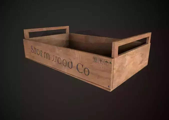 Wooden Crate-4 Low-poly 3D model