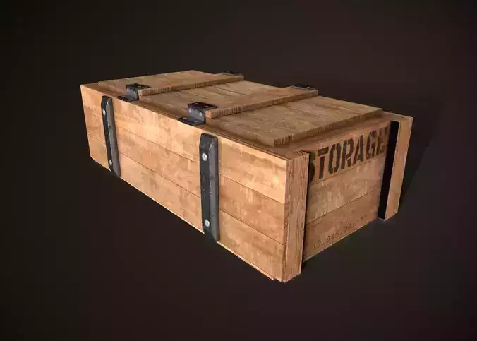 Wooden Crate-5 Low-poly 3D model