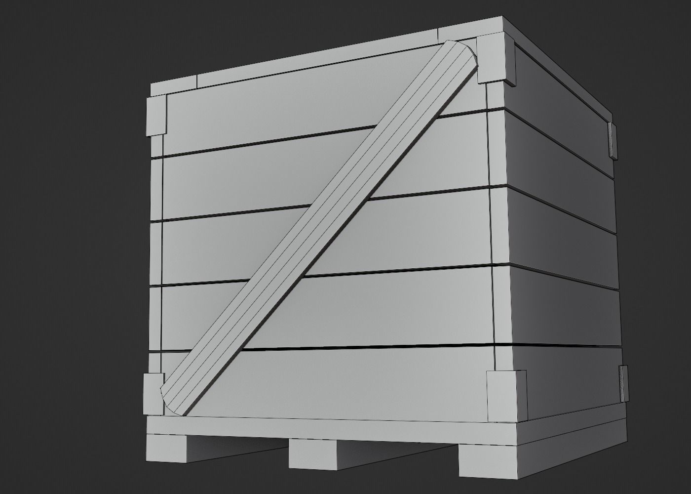 Wooden Crate-6 Low-poly 3D model_9