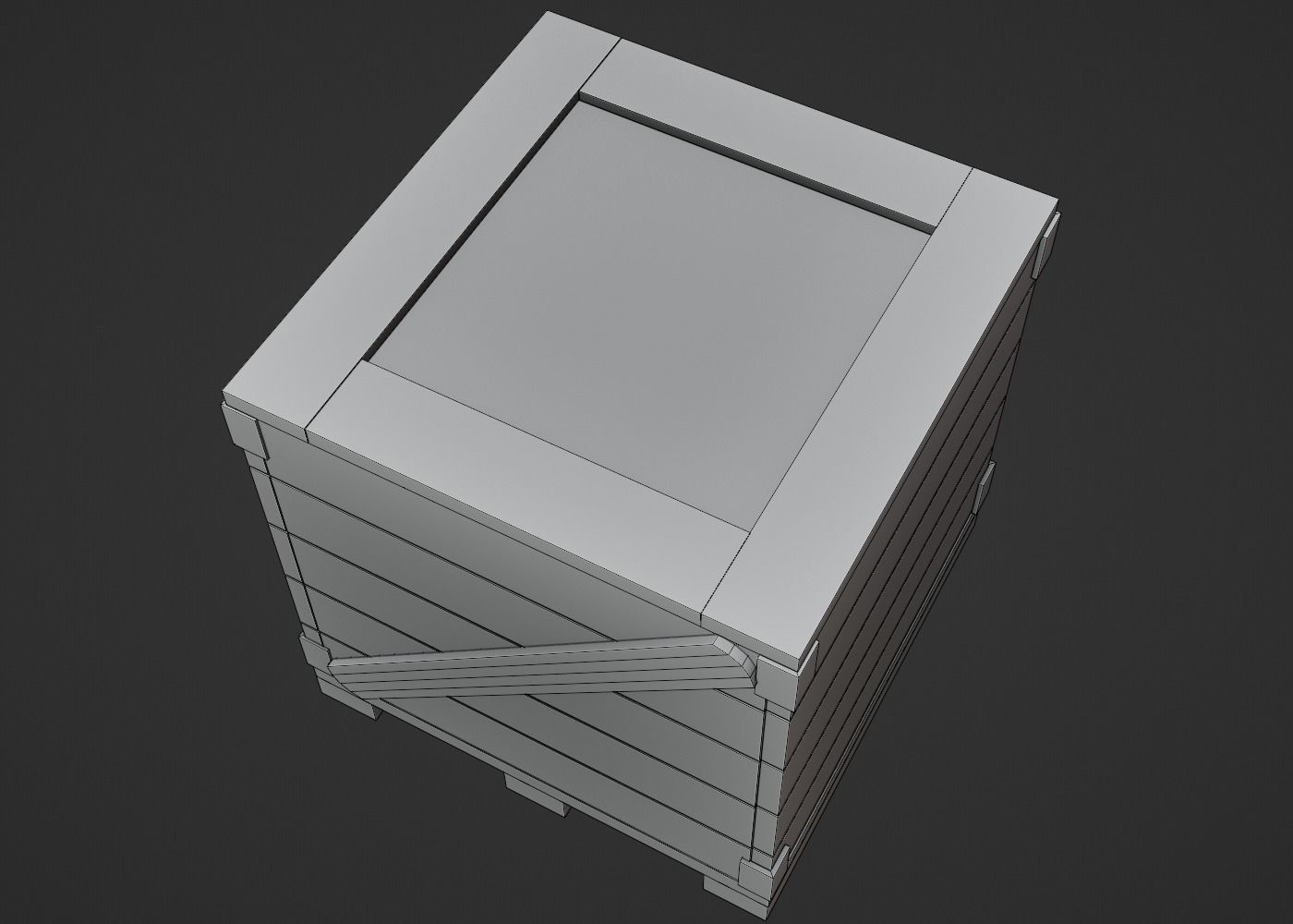 Wooden Crate-6 Low-poly 3D model_6