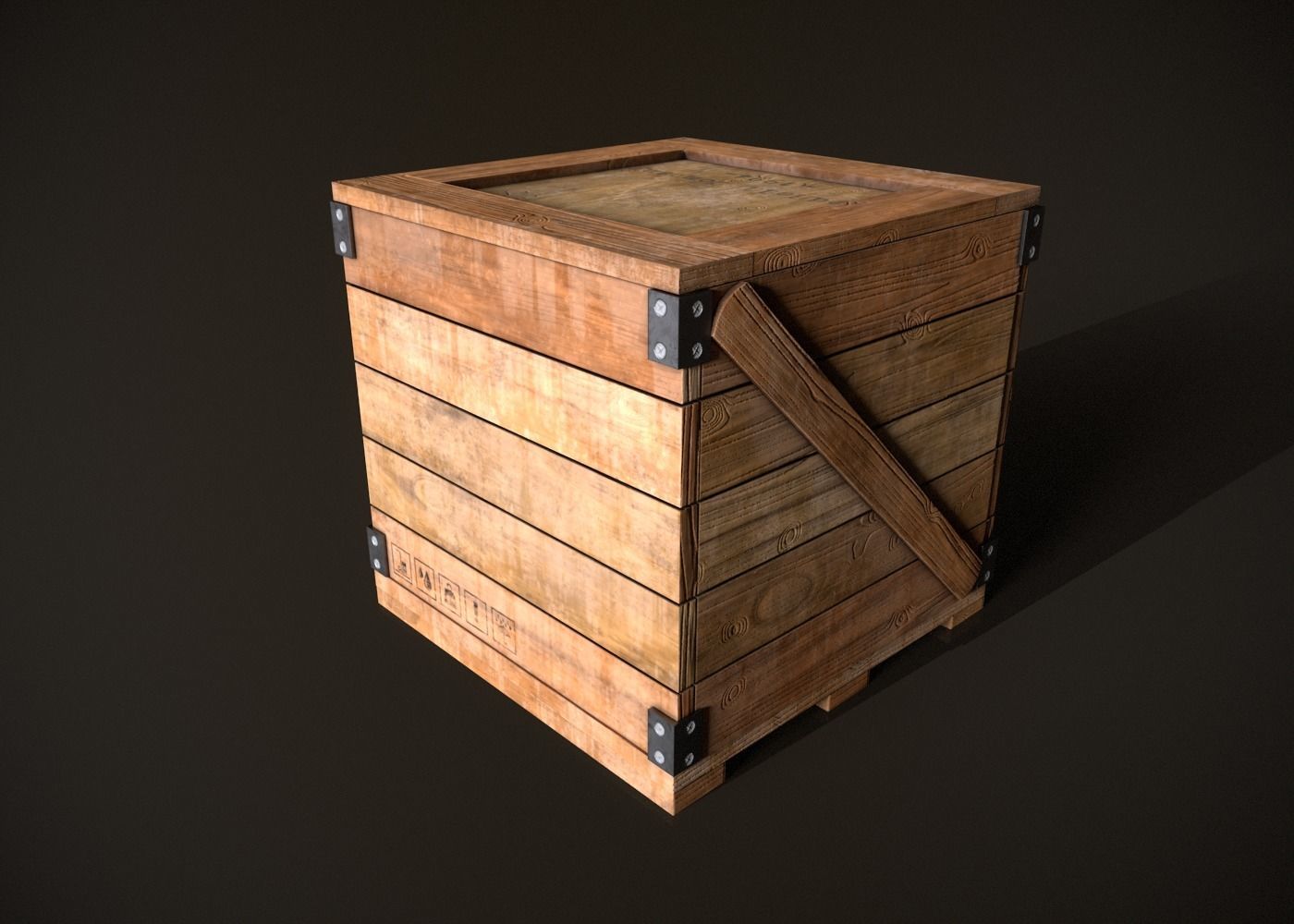 Wooden Crate-6 Low-poly 3D model_1
