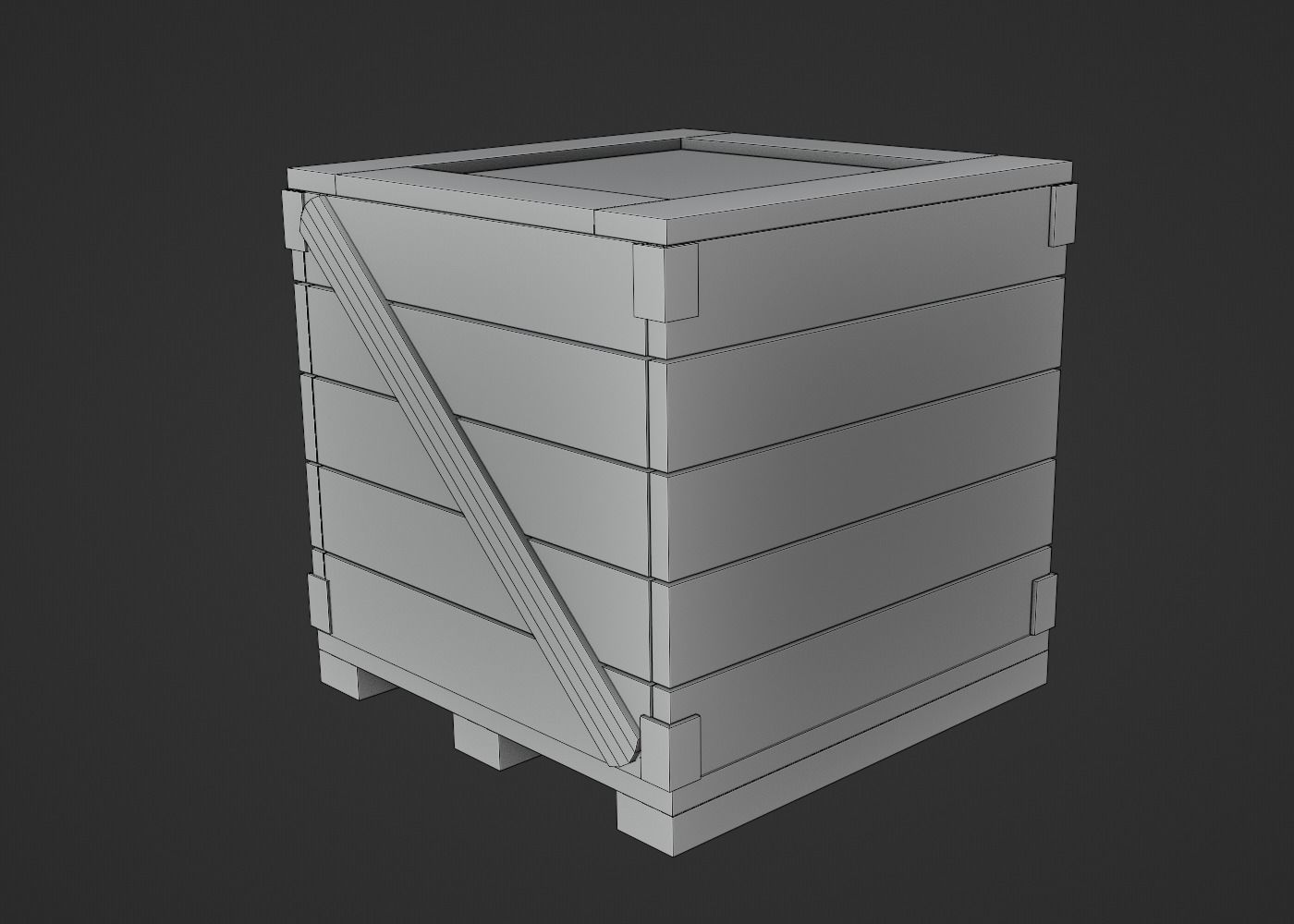 Wooden Crate-6 Low-poly 3D model_7