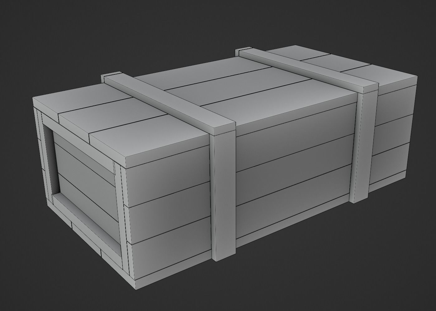 Wooden Crate-7 Low-poly 3D model_7