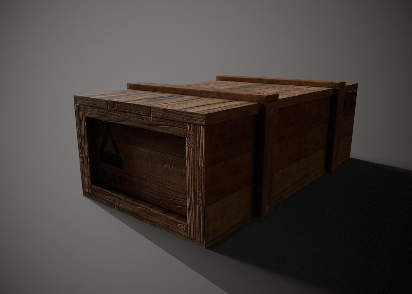 Wooden Crate-7 Low-poly 3D model_5