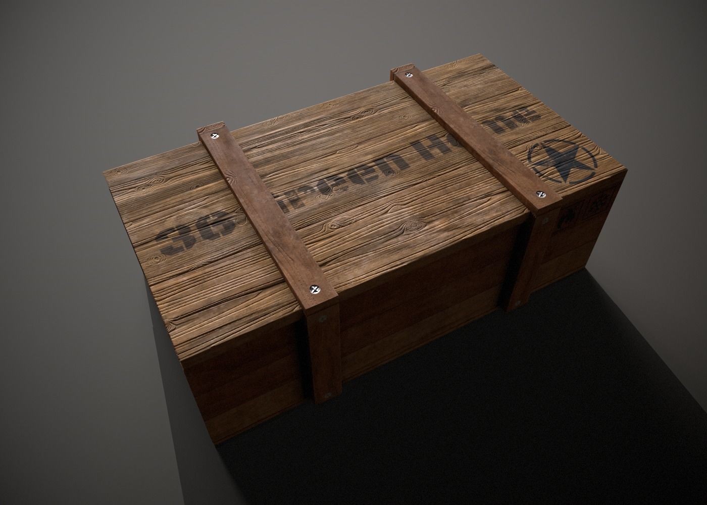 Wooden Crate-7 Low-poly 3D model_4