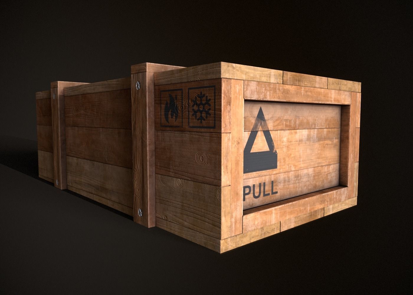 Wooden Crate-7 Low-poly 3D model_1
