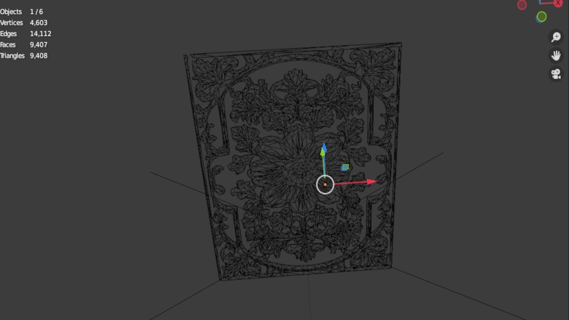 classical door decor 06 3D model_5