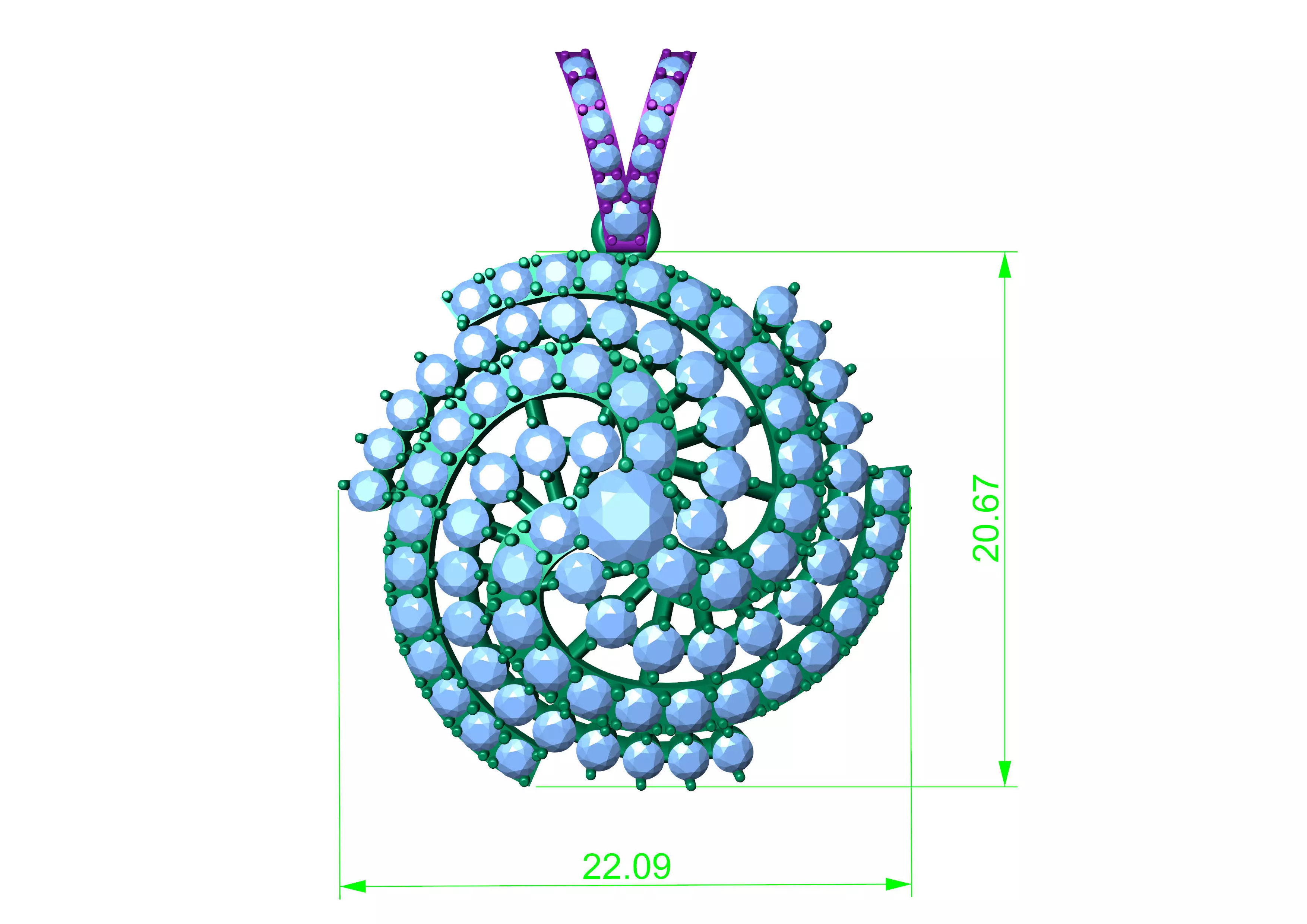 Jewelry Diamonds Pandants  3D print model_0