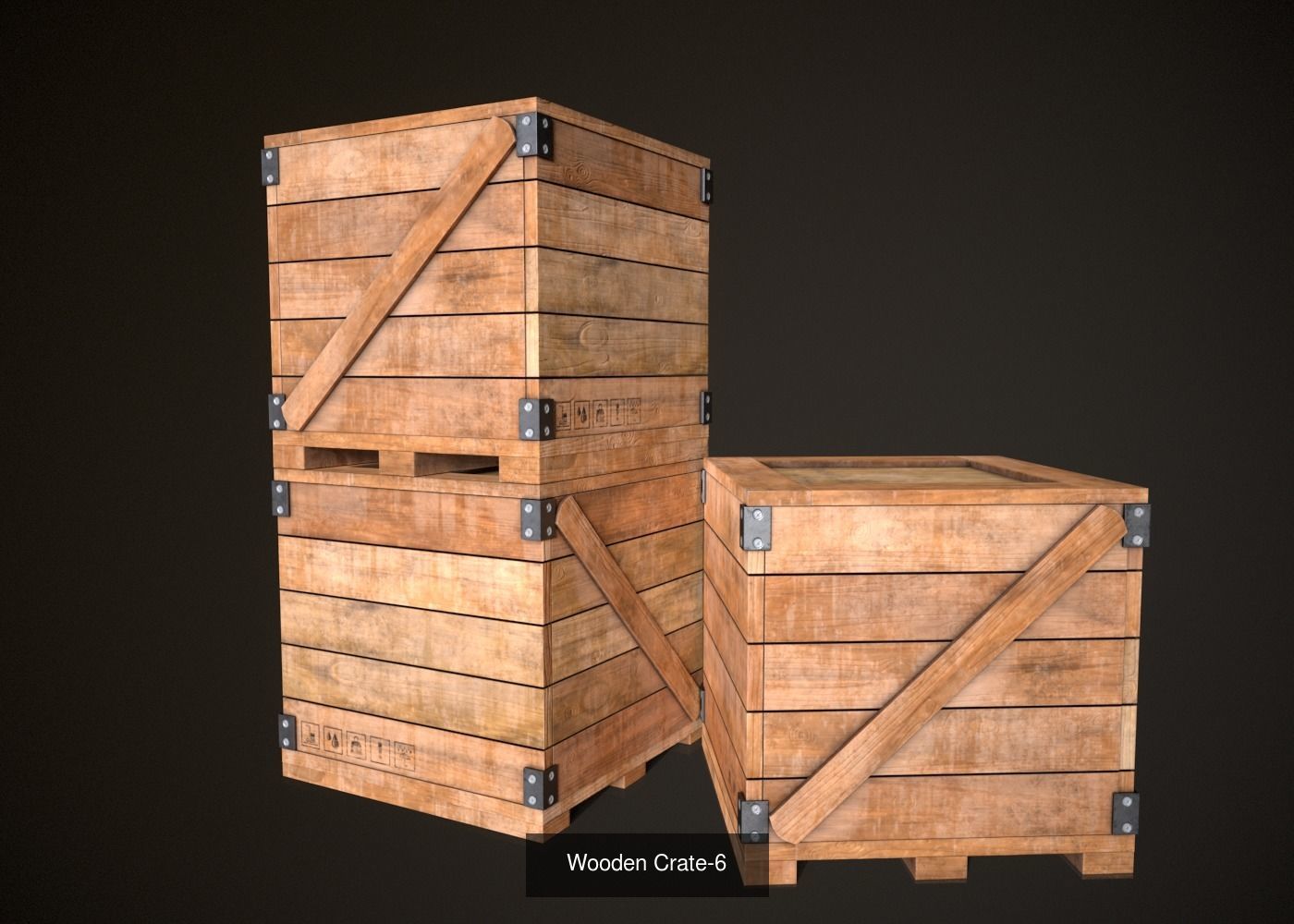 wooden crate - pack 3D Model Collection_8