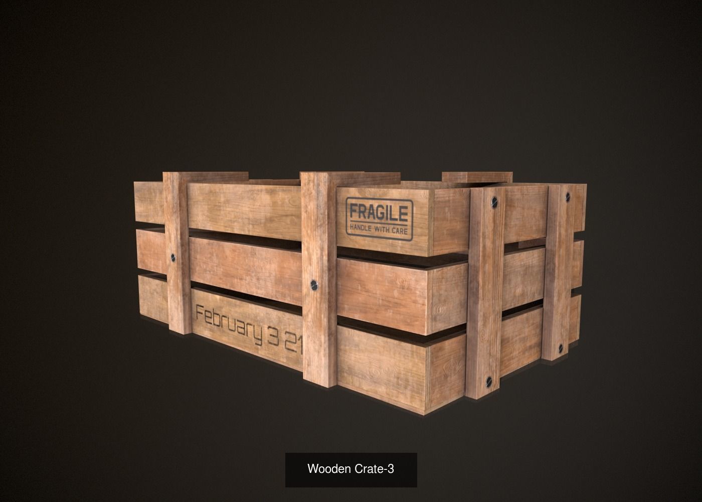 wooden crate - pack 3D Model Collection_5